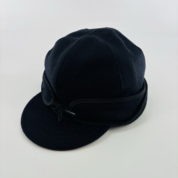 Stormy Kromer Hat Cap Black 7 1/2 Mens Mackinaw Wool Hunting - Picture 1 of 7